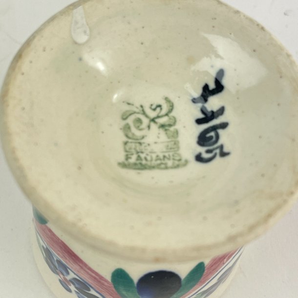 Zwei Vintage Eierbecher aus Fayence  Faiano, Italien