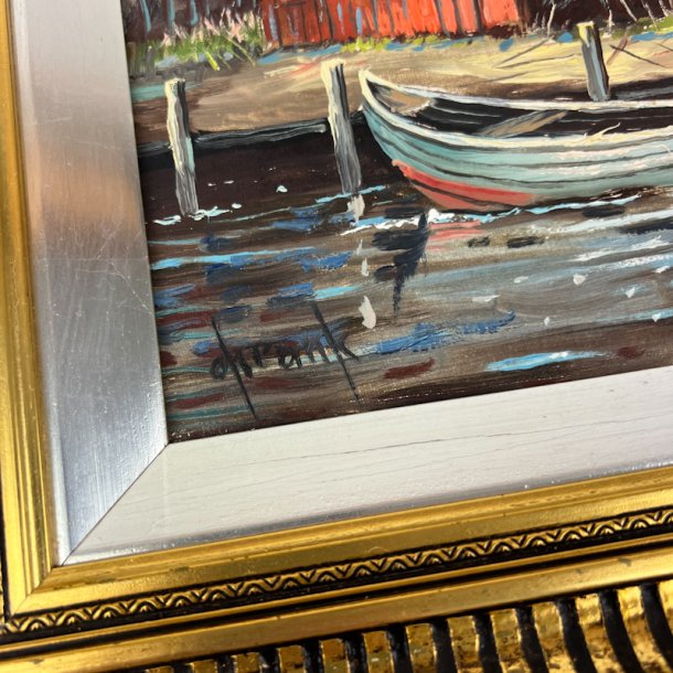 Otto Krank vintage havnemaleri