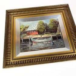 Otto Krank vintage havnemaleri