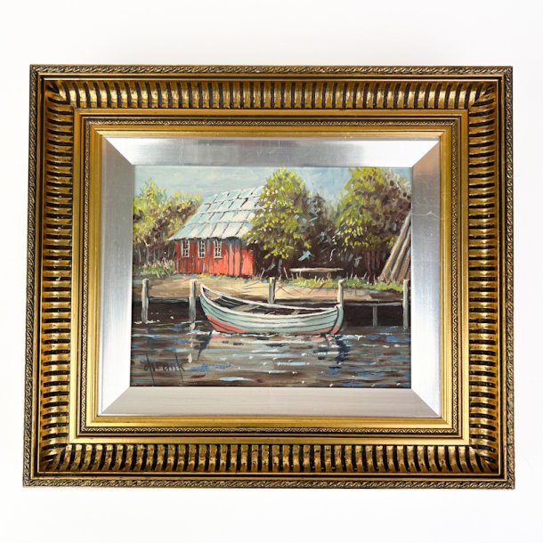 Otto Krank vintage havnemaleri
