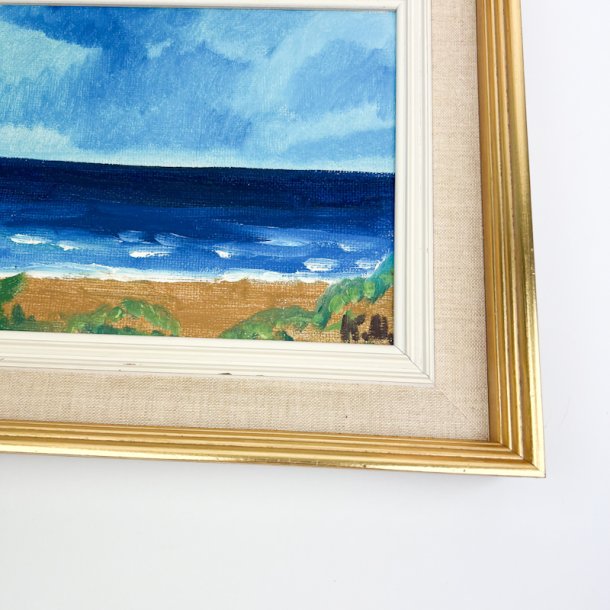 Vintage havmotiv maleri i ramme