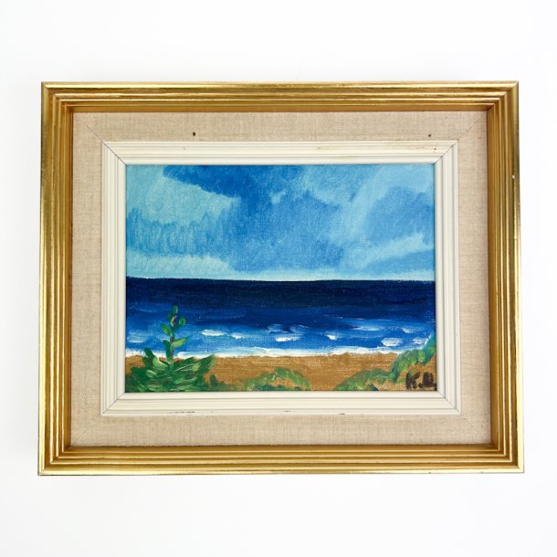 Vintage havmotiv maleri i ramme