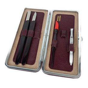 Vintage l�der manicure s�t