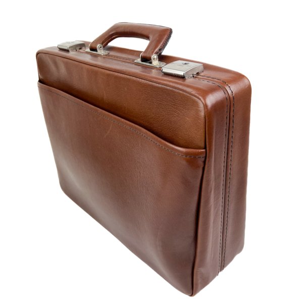 Cognacfarvet vintage dokumentmappe