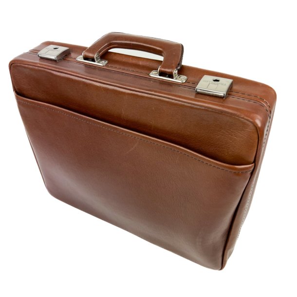 Cognacfarvet vintage dokumentmappe
