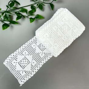 Smukt gammelt hvidt mellemvrk  to lange stykker