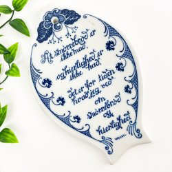 Blau-weies Vintage-Streichbrett  Porsgrund, Norwegen