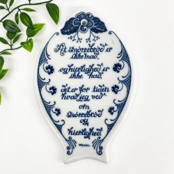 Blau-weies Vintage-Streichbrett  Porsgrund, Norwegen