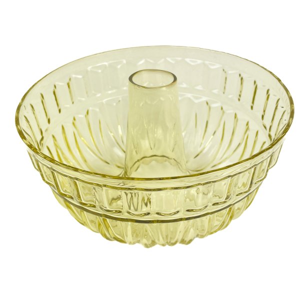 Gelb Vintage Gtterspeiseform aus Glas