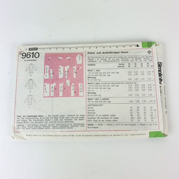 Vintage Simplicity blazer 9610