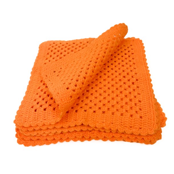 Tolv h�klede orange retro mundservietter