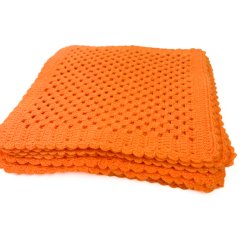 Tolv h�klede orange retro mundservietter