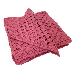 Tolv h�klede m�rkrosa retro mundservietter