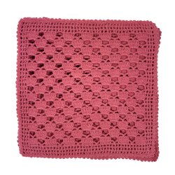 Tolv h�klede m�rkrosa retro mundservietter