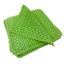 Seks h�klede gr�nne retro mundservietter