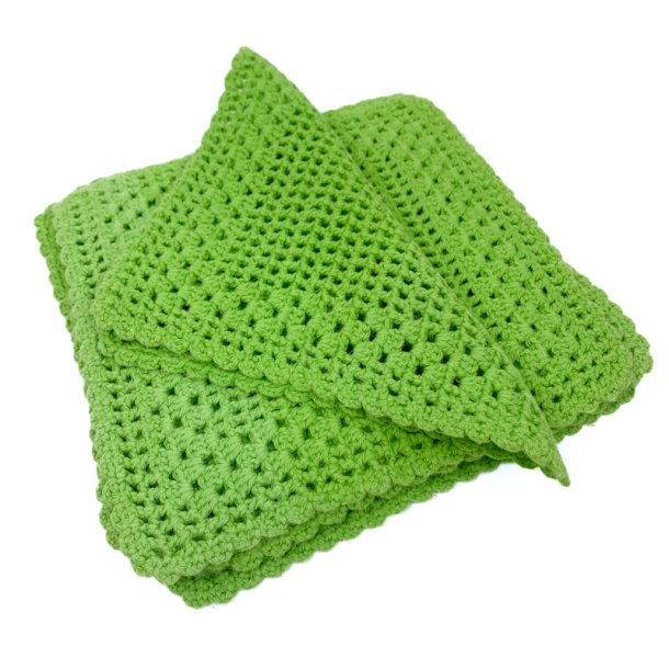 Seks h�klede gr�nne retro mundservietter