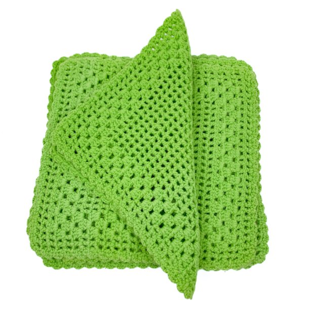 Seks h�klede gr�nne retro mundservietter