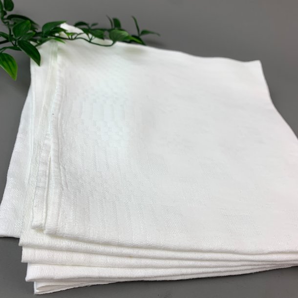 Fire store hvide damaskservietter