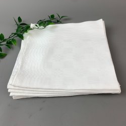 Fire store hvide damaskservietter