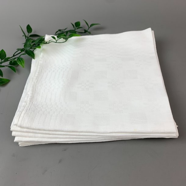 Fire store hvide damaskservietter