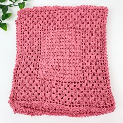 Hklede rosa mundservietter seks stk