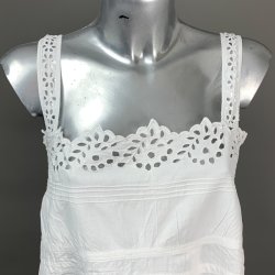 Vintage natkjole engelsk broderi str. M