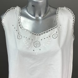 Vintage natkjole med broderi � str. M