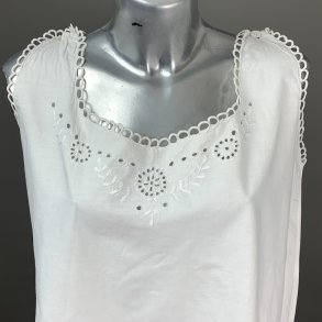 Vintage natkjole med broderi � str. M