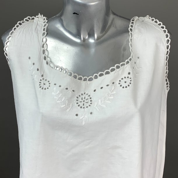 Vintage natkjole med broderi � str. M