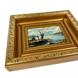 Lille M. Mellor vintage oliemaleri