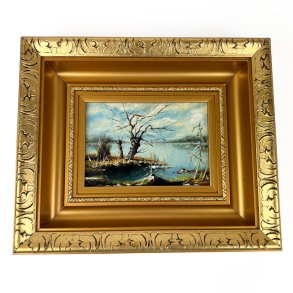 Lille M. Mellor vintage oliemaleri