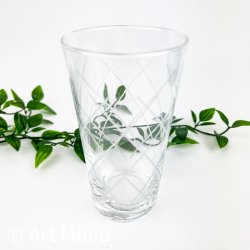 Rillet vintage �lglas med krydsm�nster