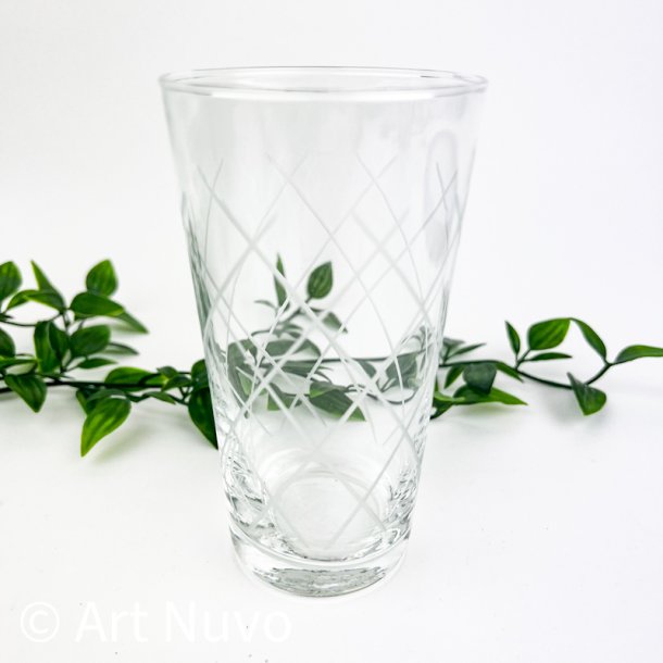 Rillet vintage �lglas med krydsm�nster
