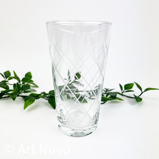 Rillet vintage �lglas med krydsm�nster