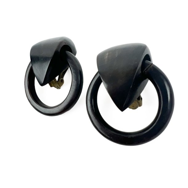 Sorte vintage �reclips med ring