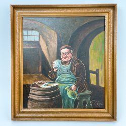 l auf Leinwand  Mnch, der trinkt von Fr. Lund