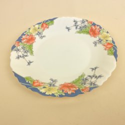 Blomstret retro Luminarc desserttallerken
