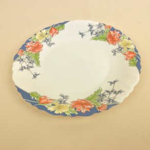 Blomstret retro Luminarc desserttallerken