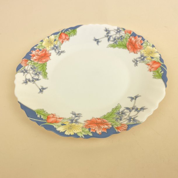Blomstret retro Luminarc desserttallerken