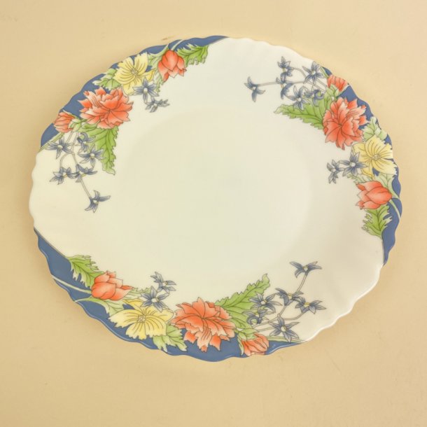 Blomstret retro Luminarc desserttallerken