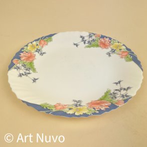 Blomstret retro Luminarc middagstallerken