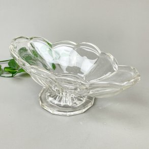 Vintage Glasaufsatz mit Bltenrand