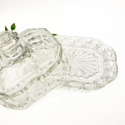 Vintage osteklokke i m�nstret glas