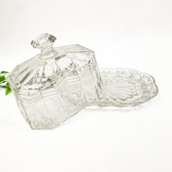 Vintage osteklokke i m�nstret glas