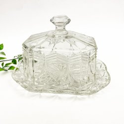 Vintage osteklokke i m�nstret glas