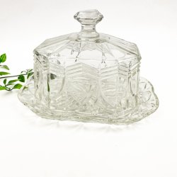 Vintage osteklokke i m�nstret glas