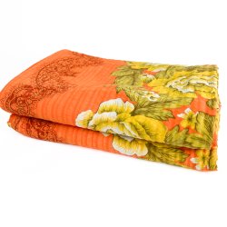 To s�t orange retro senget�j med blomster