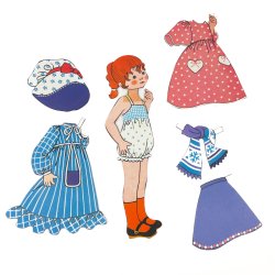 Vintage p�kl�dningsdukke Maria