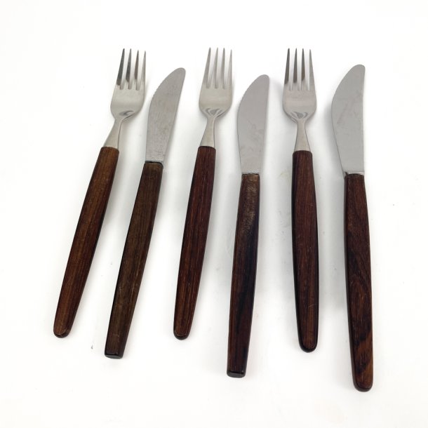 Palisander vintage bestik seks dele