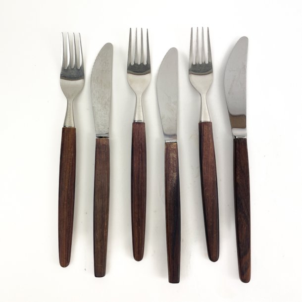 Palisander Vintage Besteck sechs Teile
